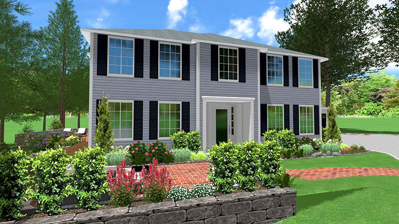 3d rendering of a backyard design
