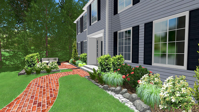 3d rendering of a backyard design