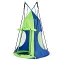 Kids Hanging Chair Swing Tent Set-Green image