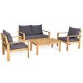 Outdoor 4pcs Acacia Wood Chat Set image