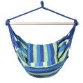 4 Color Deluxe Hammock Rope Chair Porch Yard Tree Hanging Air Swing Outdoor-Blue And Green image