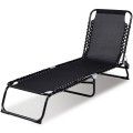 Foldable Camping Patio Chaise Lounge Chair-Black image