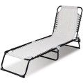 Foldable Camping Patio Chaise Lounge Chair-Gray image