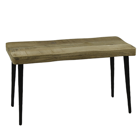 Sm Mango Wood And Hammered Iron Bench image