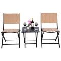 3 Pcs Folding Bistro Outdoor Table Chairs image