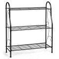 3-Tier Scrollwork Designed Metal Plant Stand-Black image