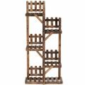 5-Tier Flower Rack Wood Plant Stand 6 Pots Display Shelf image