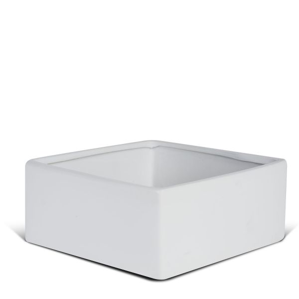 4"H x 9"W x 9"L, White Ceramic Square image
