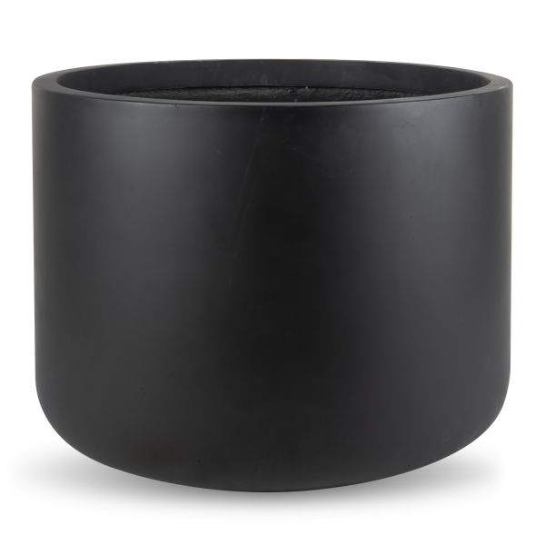 17"H x 23.5"W x 23.5"L, Black Cylinder Fiberglass Pot image