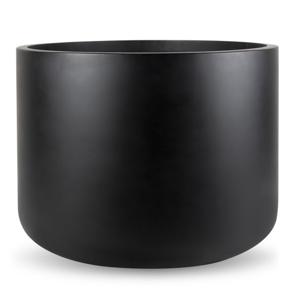 20"H x 27.5"W x 27.5"L, Black Cylinder Fiberglass Pot image
