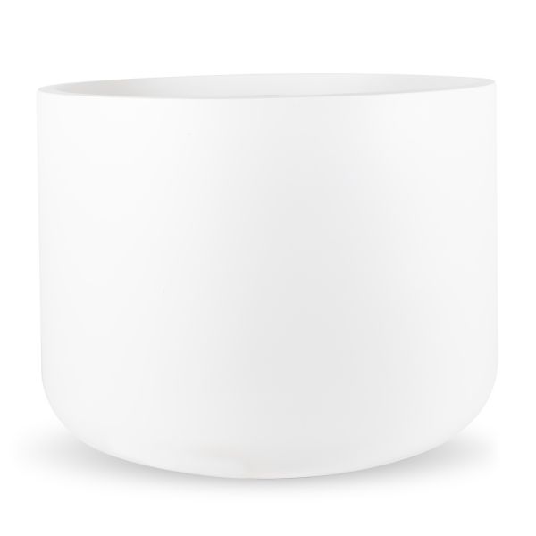 20"H x 27.5"W x 27.5"L, White Cylinder Fiberglass Pot image