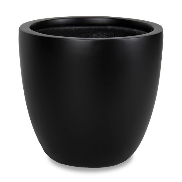 11"H x 11.75"W x 11.75"L, Black Fiberglass Round Planter image