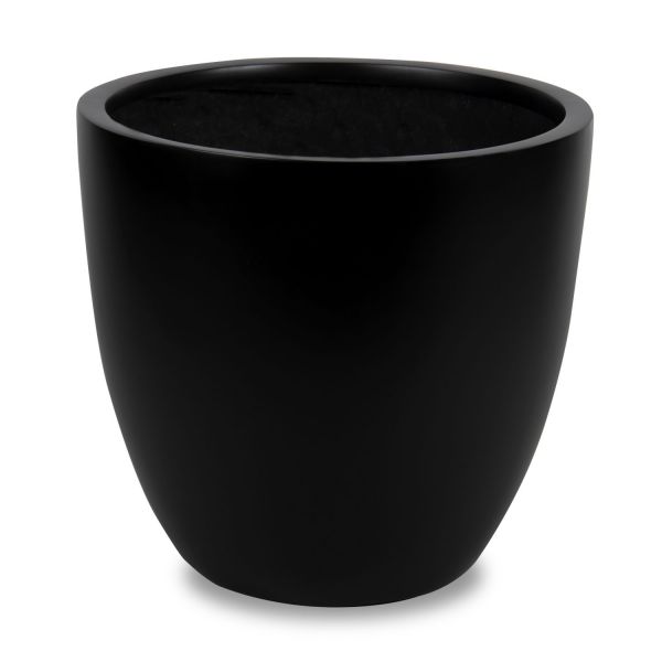 15"H x 15.75"W x 15.75"L, Black Fiberglass Round Planter image