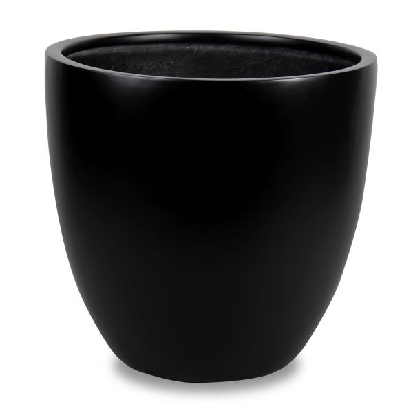 19"H x 19.5"W x 19.5"L, Black Fiberglass Round Planter image