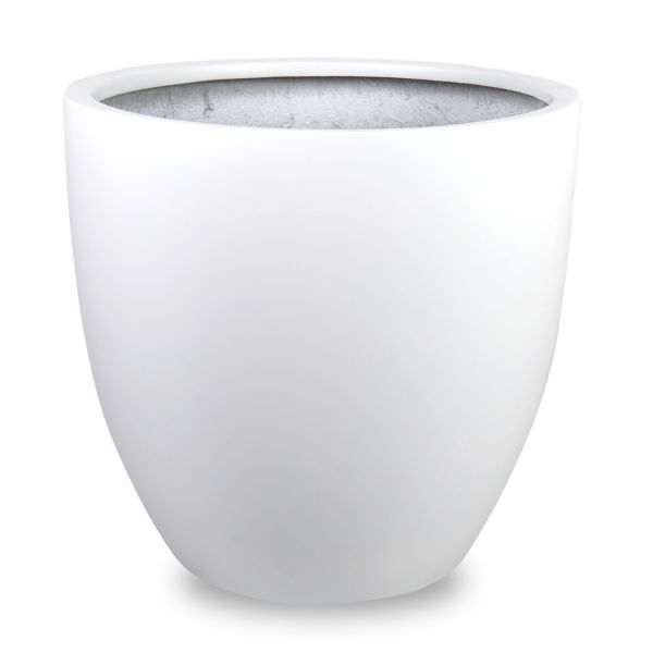 19"H x 19.5"W x 19.5"L, White Fiberglass Round Planter image