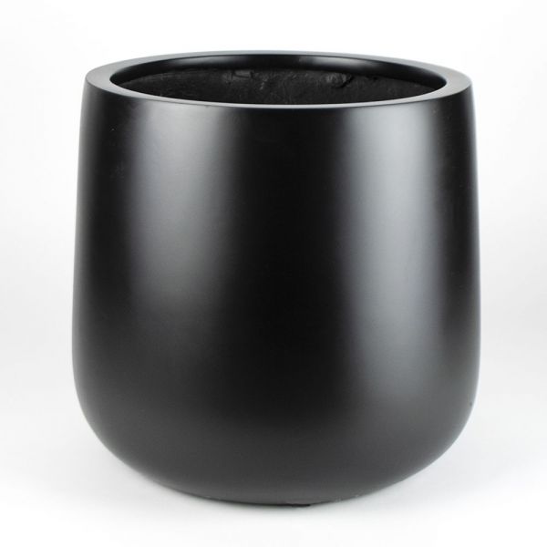 13"H x 13"W x 11" Opening, Black Matte Round Bottom Fiberglass Planter image
