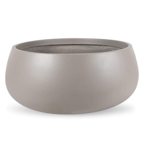 12"H Gray Round Fiberglass Pot image