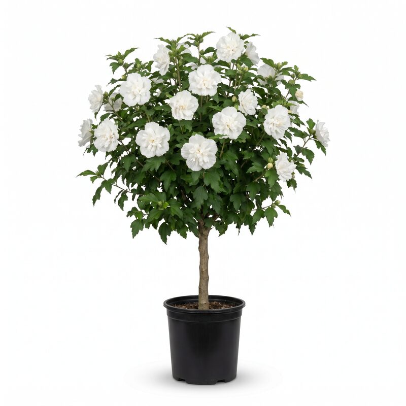 White Chiffon Rose of Sharon Tree Form image