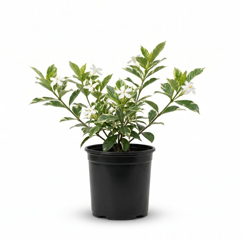 Shop Stunning Variegated Radicans Gardenia Plant with White Blooms |  Gardenia jasminoides Variegated Radicans
