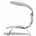 Patio Hanging Swing Hammock Chaise Lounger Chair With Canopy-Beige image