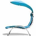 Patio Hanging Swing Hammock Chaise Lounger Chair With Canopy-Blue image