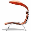 Patio Hanging Swing Hammock Chaise Lounger Chair With Canopy-Orange image
