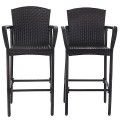 2 Pcs Outdoor Rattan Set High Chairs image