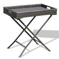 Brown Foldable Rattan Tray Table image