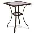 Outdoor Patio Rattan Square Table With Glass Top image