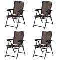 4 Pcs Folding Sling Chairs With Steel Armrest And Adjustable Back image