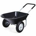 2 Tire Wheelbarrow Garden Cart Heavy-Duty Dolly Utility Cart-Black image
