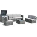 8 Pcs Weaving Rattan Sofa Set With Storage Outdoor image