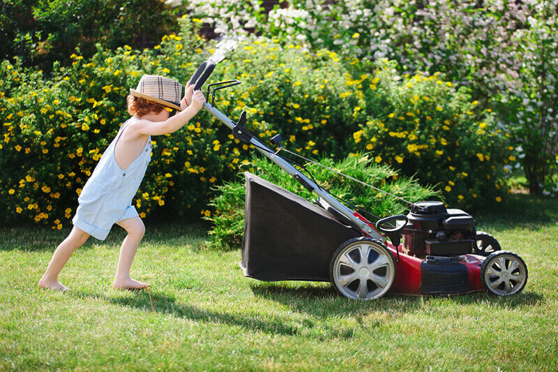 happy child at the backyard